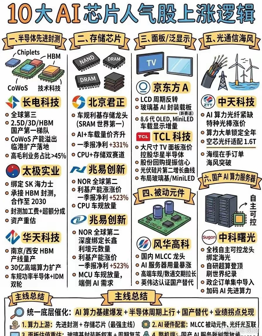 10只半导体核心标的全线走强！【先进封测】长电科技：HBM/2.5D算力封