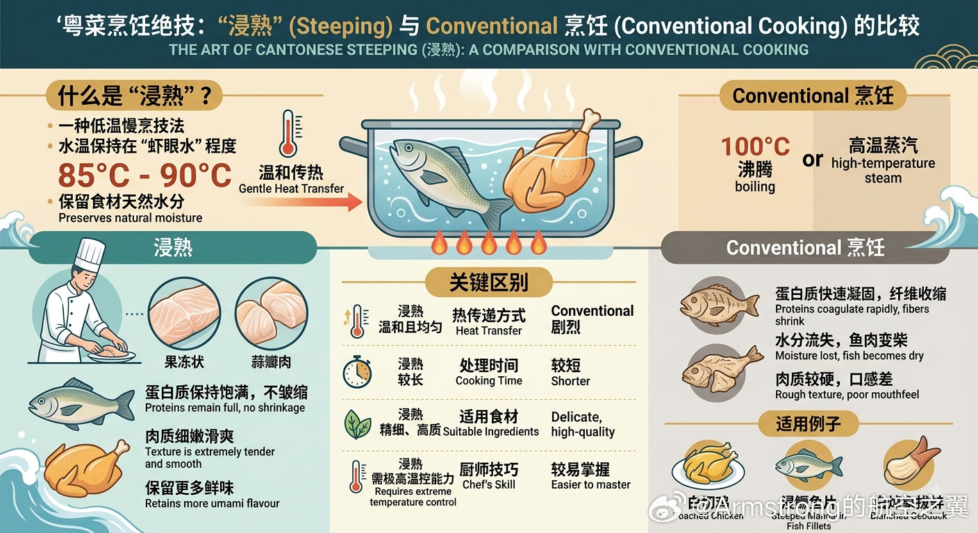 饭店的清蒸鱼其实是用开水泡出来的其实这是一种被称为“浸熟”或“煠（yá）”的粤