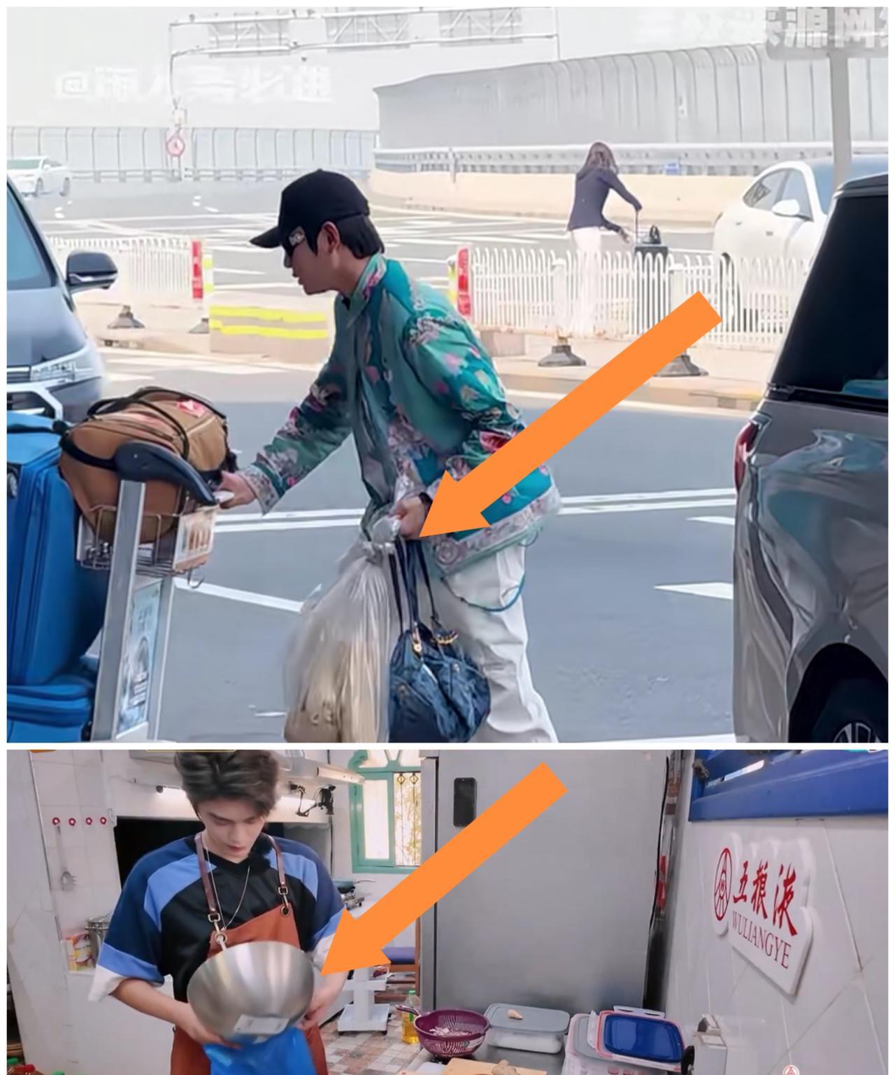 丁禹兮直接把垃圾袋系在胸前，看到这一幕，我真的开眼了。丁禹兮第一期带着一整