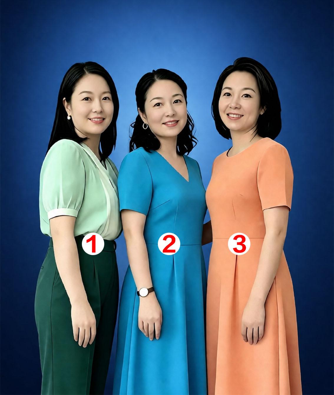 图中三位巾帼：其中，一位是东部战区陆军专业技术中校，后转业至地方；一位是省属