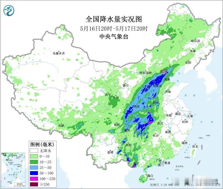截止到今日20时，我省中西部地区出现较强降雨天气，累计降水量超过70mm，部分地