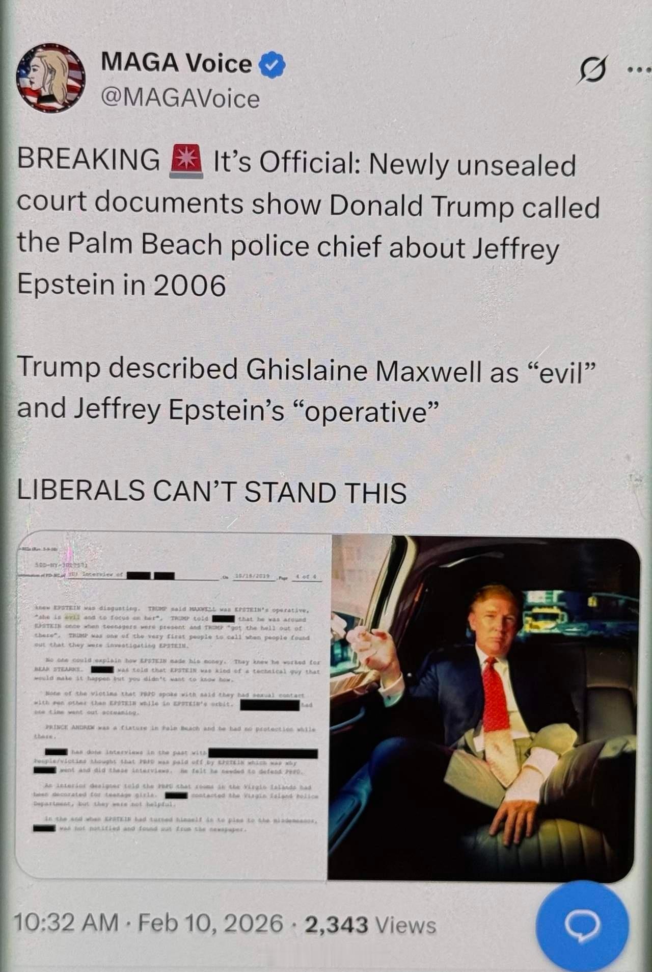 爱泼斯坦案大反转！特朗普不仅清白，还是“吹哨人”？新解封文件显示：2006年爱泼