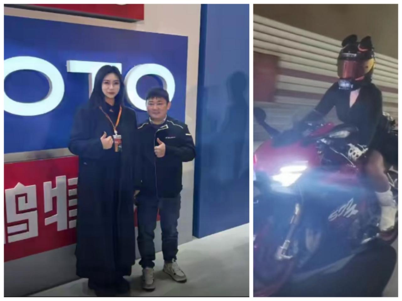 张雪机车辽宁盘锦店的女老板最近真的太圈粉了！人长得高挑又漂亮，往那一站气质绝了，