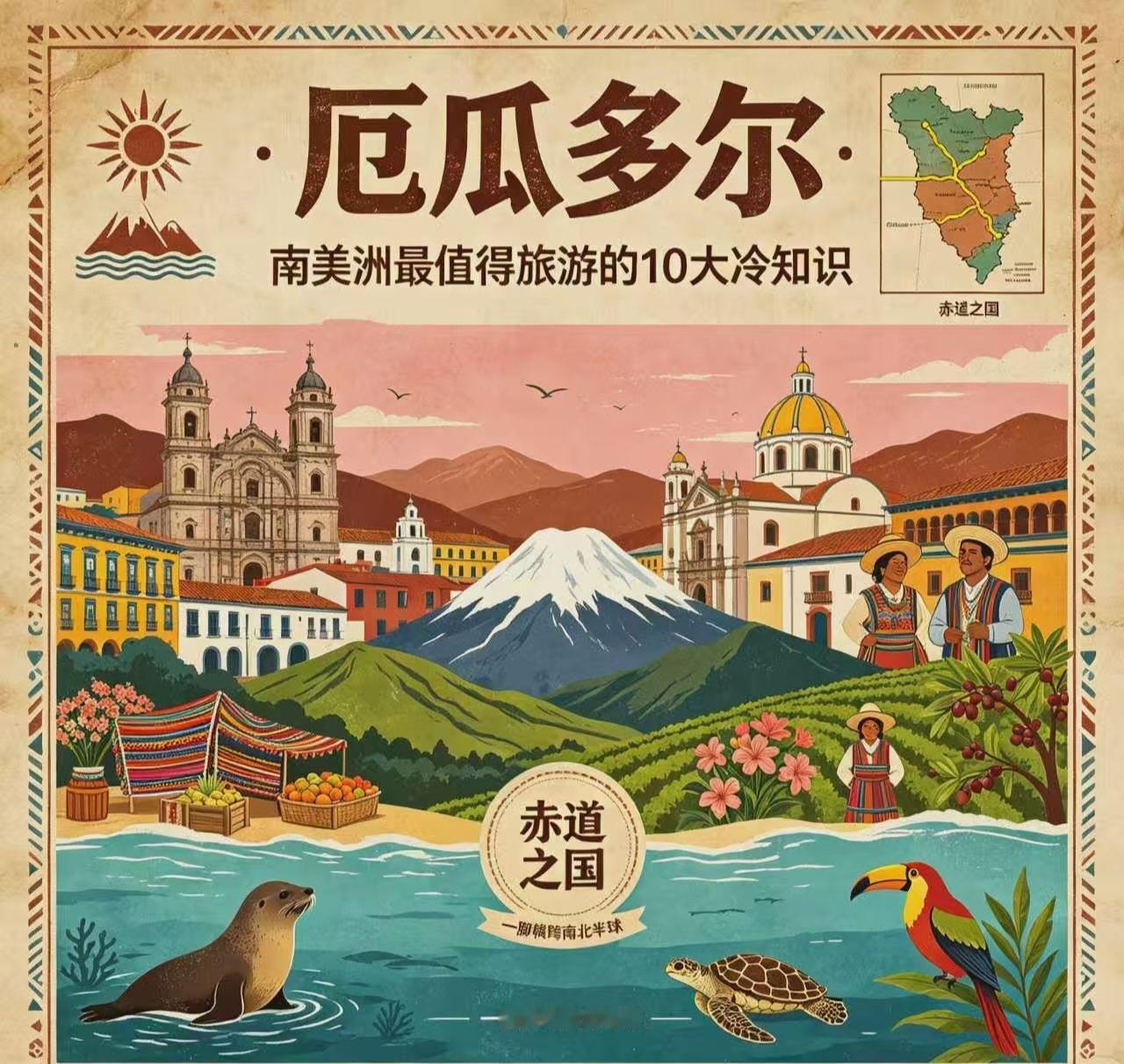 南美洲旅游10大冷知识｜厄瓜多尔1、厄瓜多尔国名本意就是赤道可以一脚横跨南