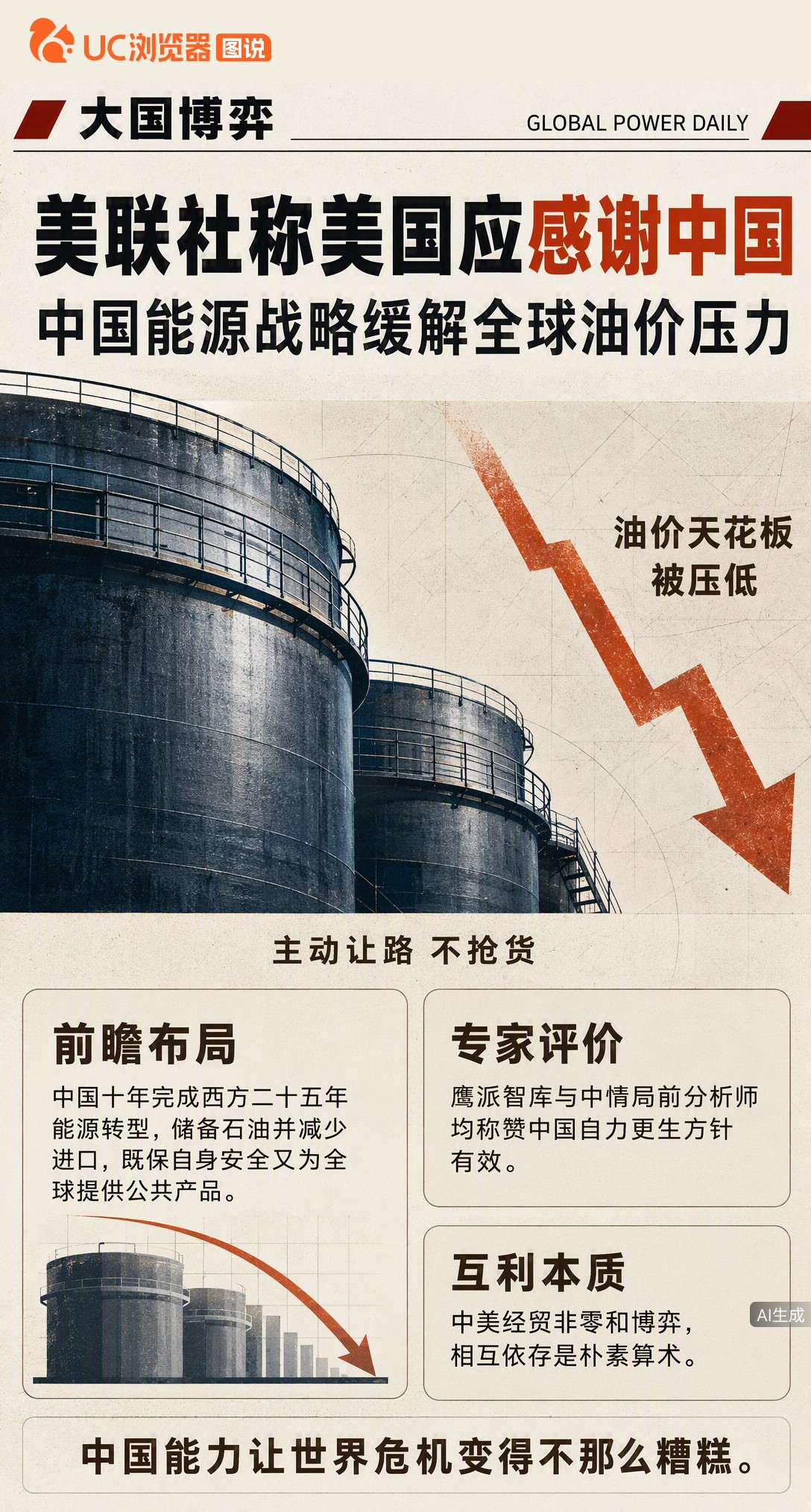 美联社罕见发文称美国“应当感谢中国”，连鹰派智库和中情局前分析师都承认：中国能源布局稳住了自己，也帮