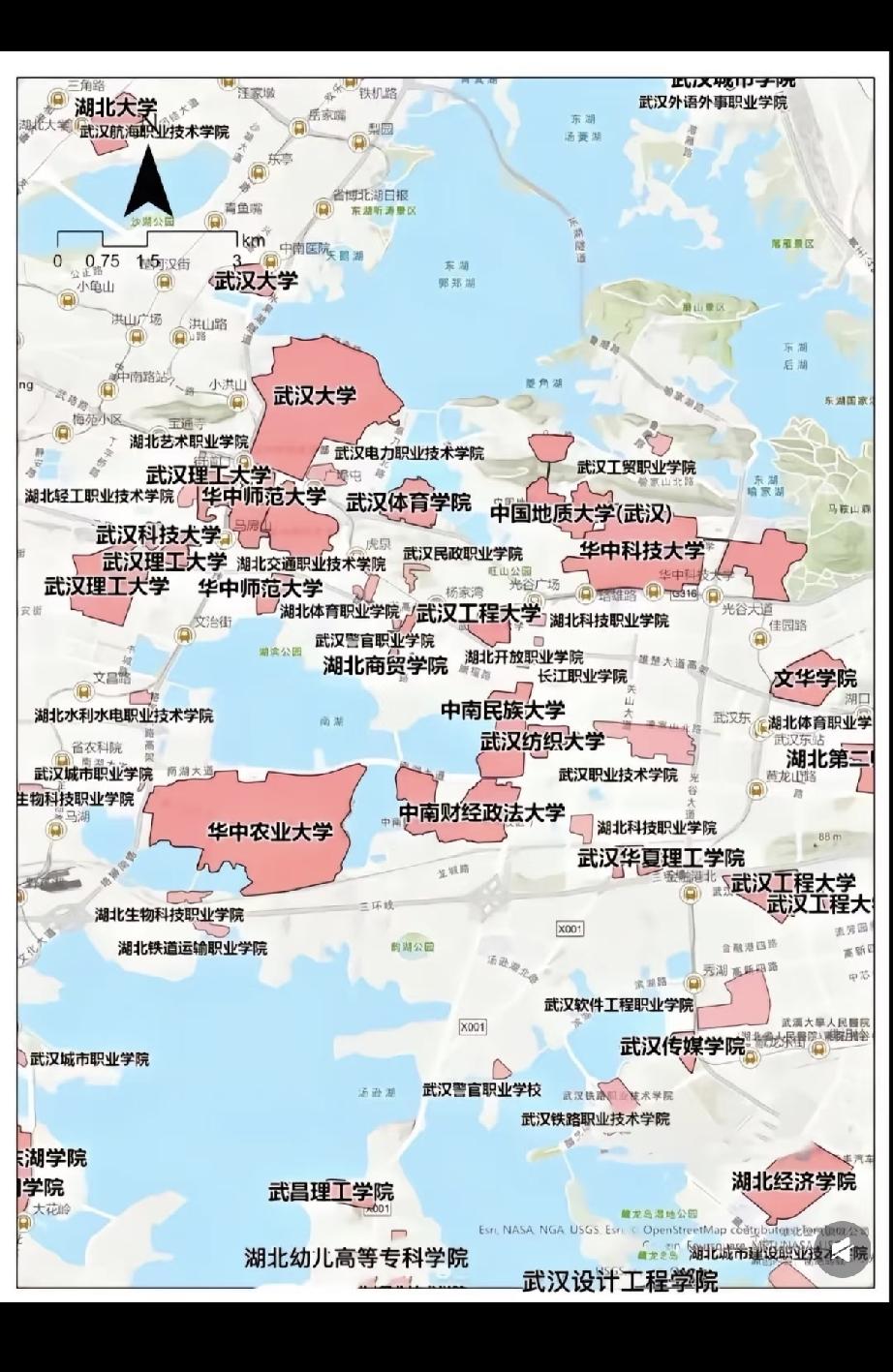 武汉大学真的好大一块[笑着哭]武汉大学确实是“巨无霸”，占地5195亩。这所百