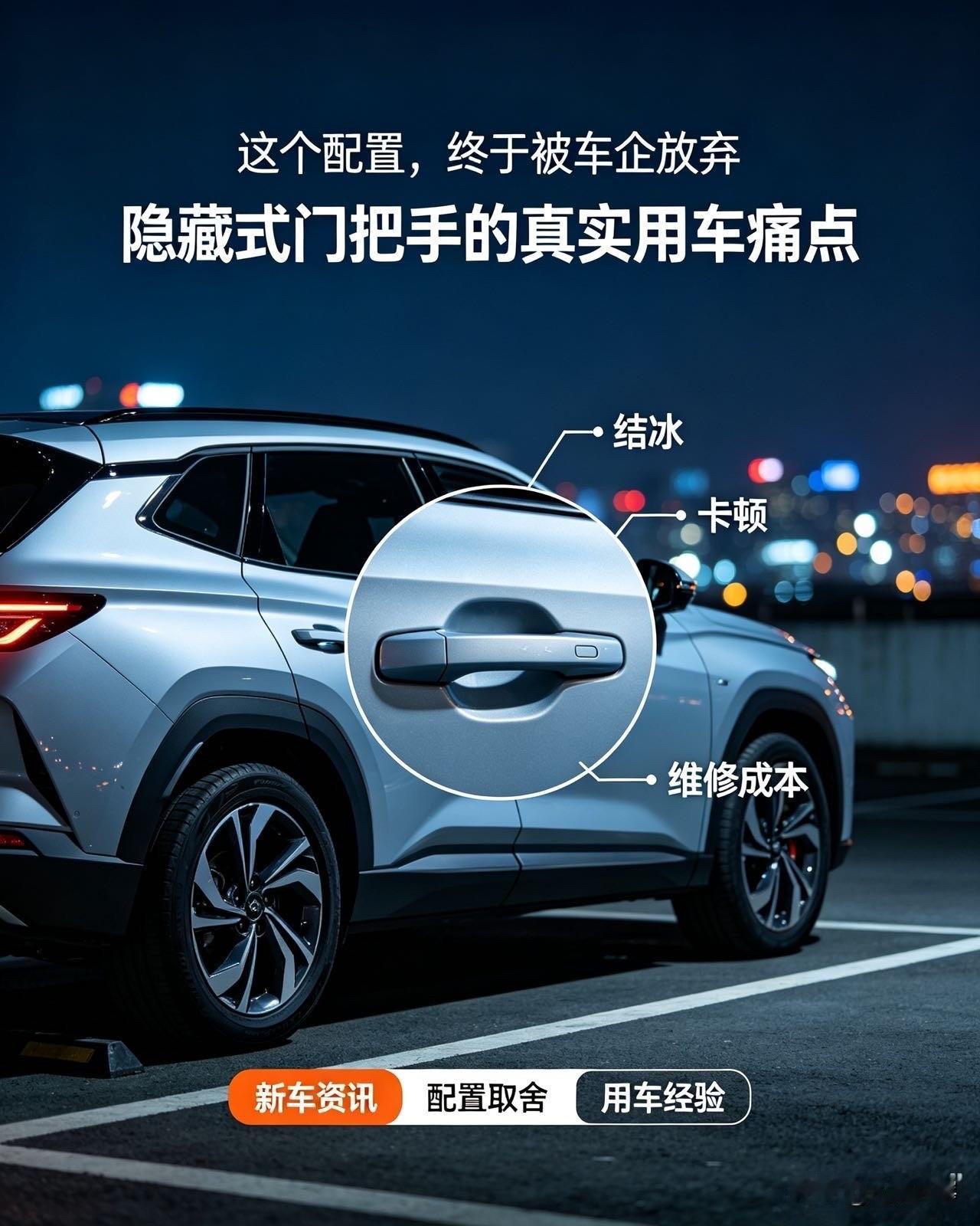 全网热议！新车集体砍掉隐藏式门把手，终于不再是颜值噱头？今年买车的朋友发现没