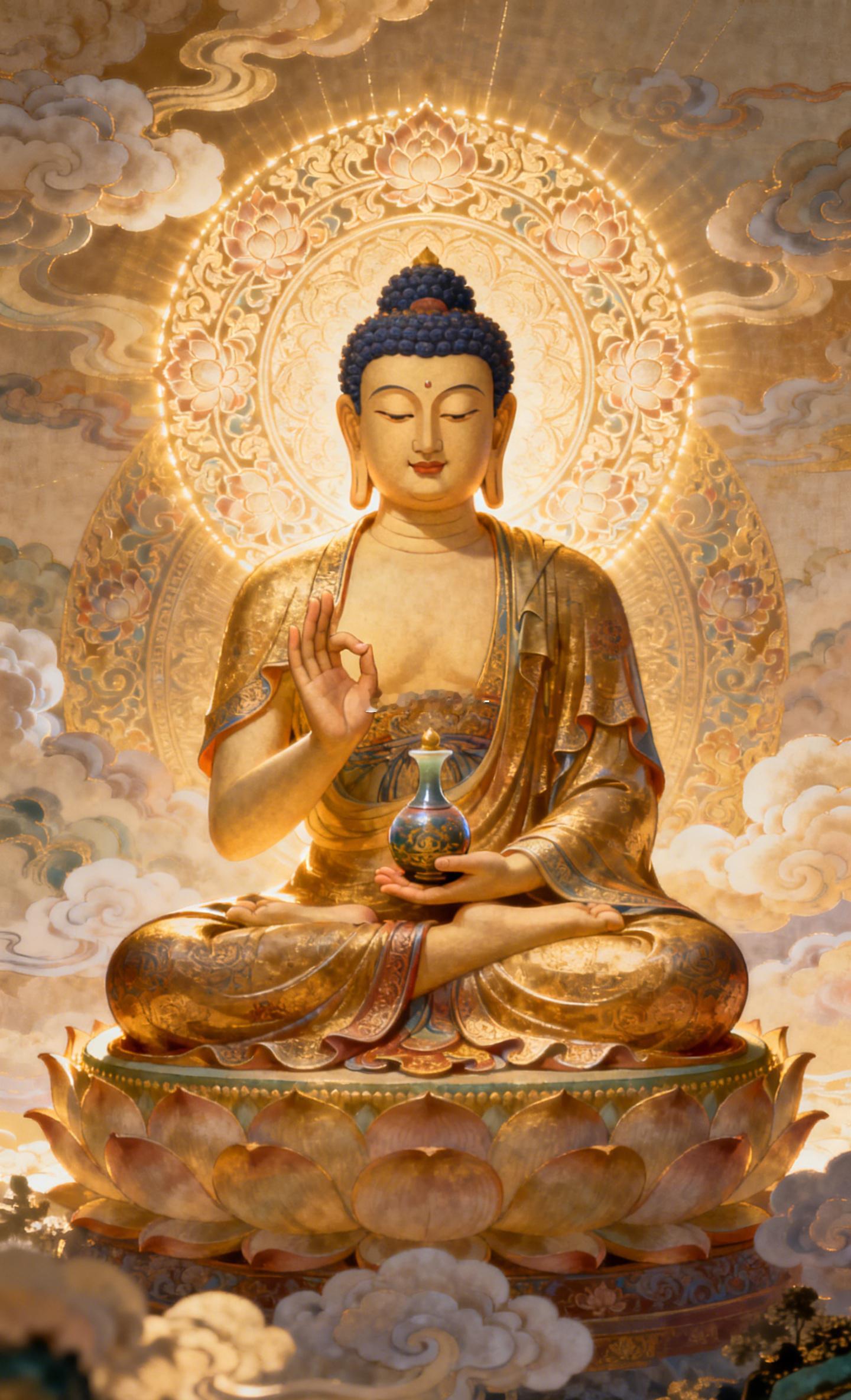 不生闲气，只生欢喜。药师佛保佑，不管白天遇到多奇葩的事，晚上都能睡个安稳觉，身体