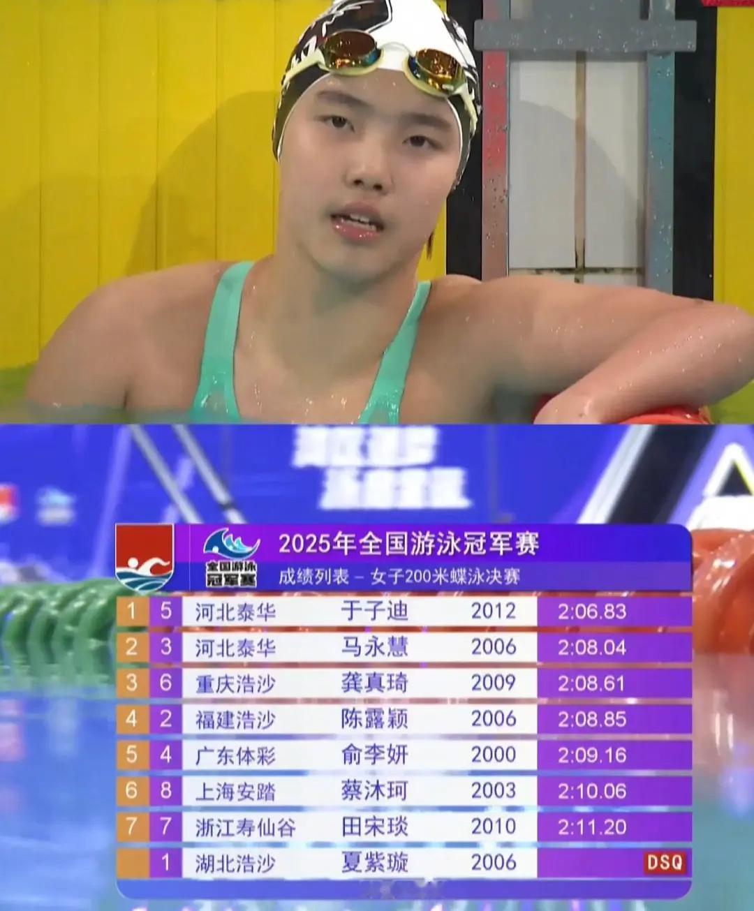中国泳坛又出现一位紫微星，12岁的小妹妹于子迪，在全国游泳冠军赛中，先后拿了20