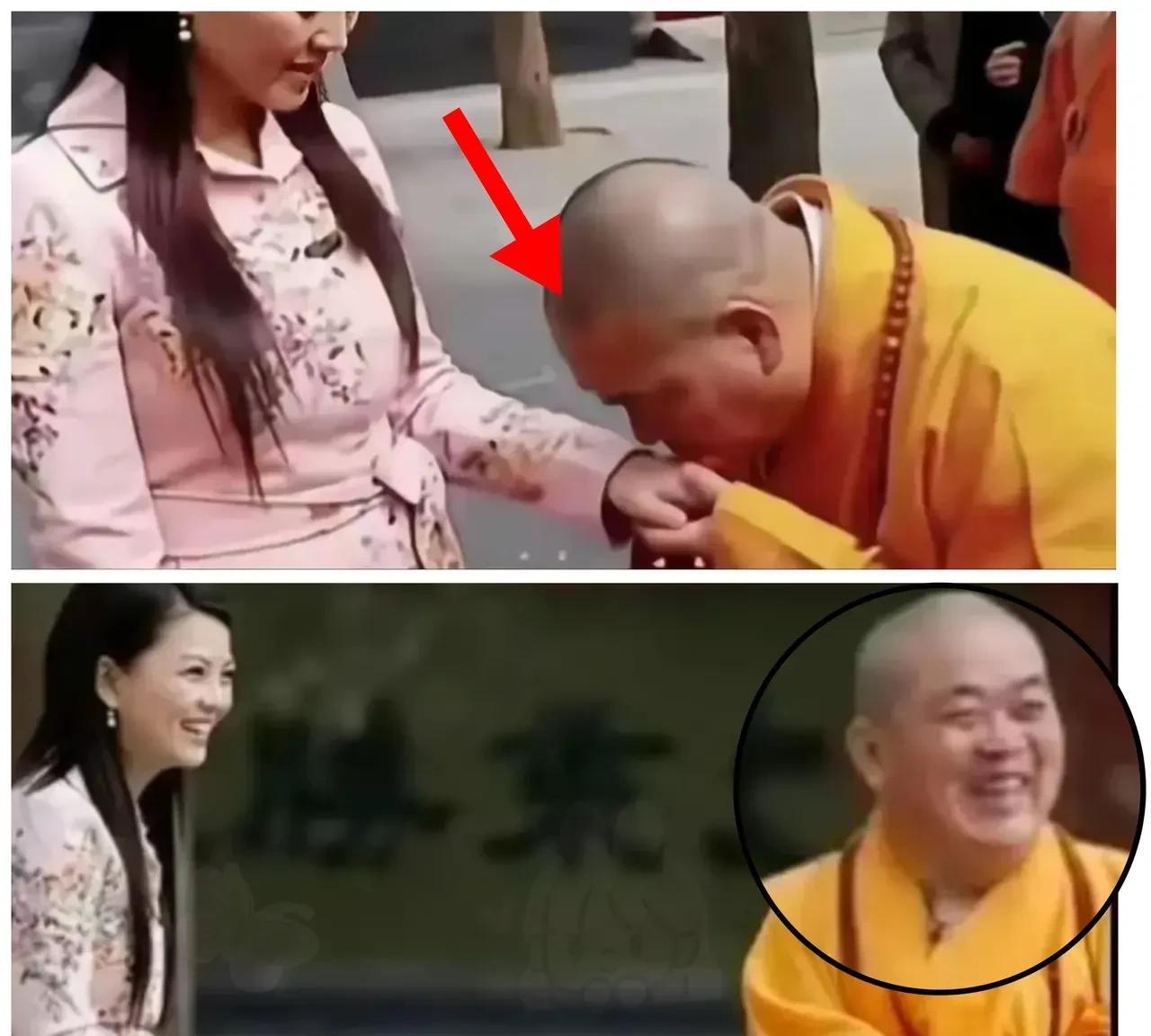 请大家不要误会，这仅仅是礼貌性的吻手礼而已，不是传说中所谓的开光。这是08年李湘