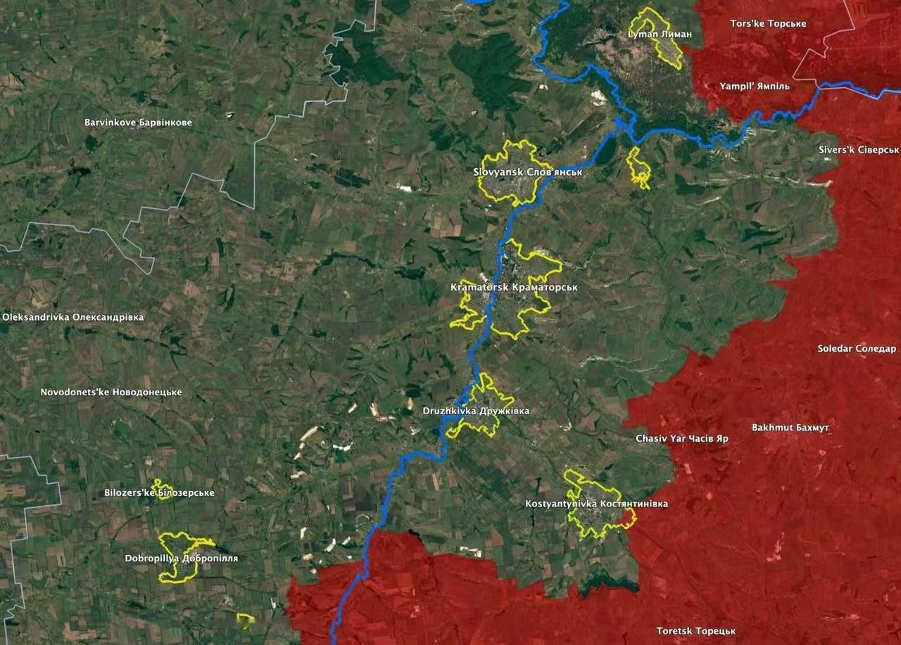 目前乌克兰军队还控制着顿涅茨克州的几座关键城市，战争前这些城市的人口约为50万。