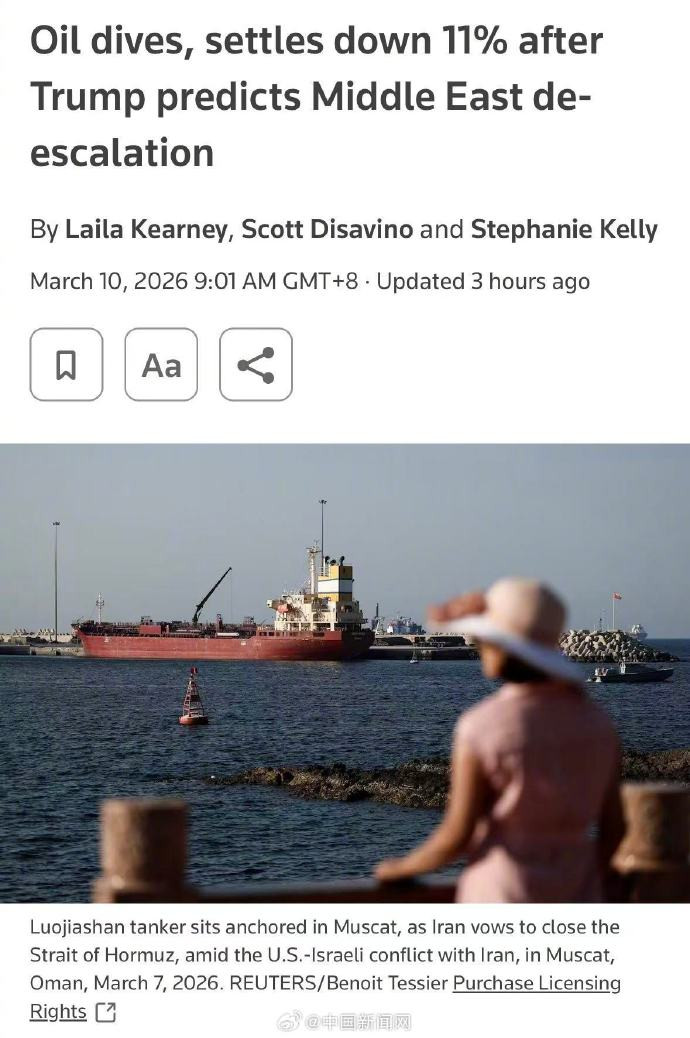 【#国际油价历史性暴跌#】国际油价周二暴跌，创下2022年以来单日最大跌幅。W