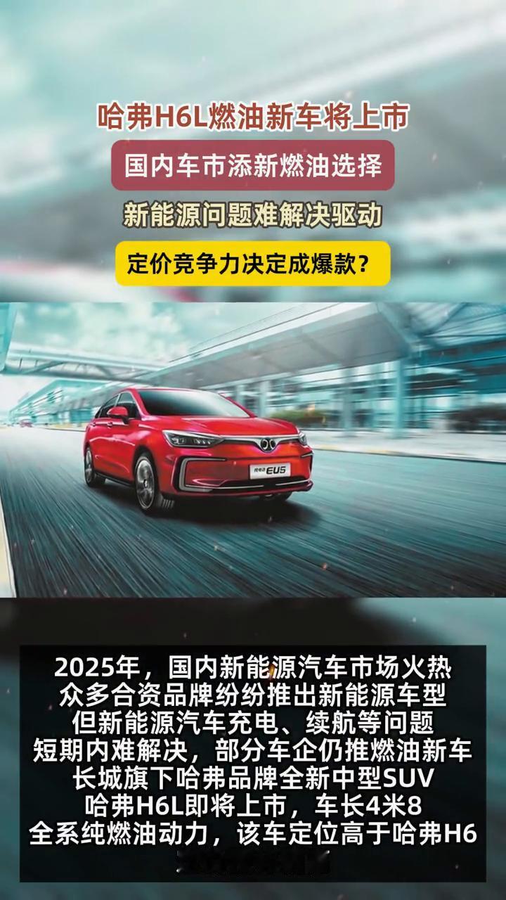 哈弗H6L燃油新车将上市,国内车市添新燃油选择。新能源问题难解决驱动,定价竞争