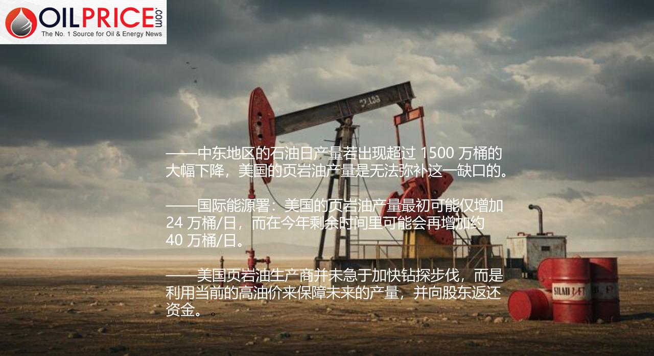 霍尔木兹海峡危机肆虐，美国页岩油无力填补中东供应巨缺
