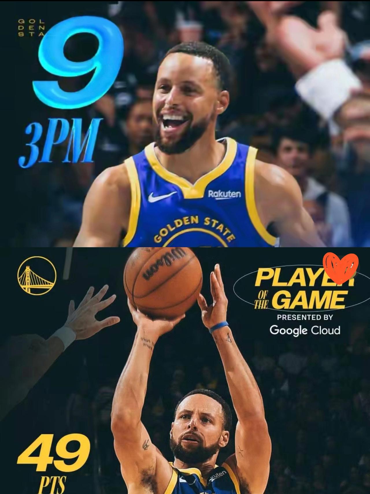 谁懂啊！库里这三分统治力已经离谱到超出篮球认知了！NBA杯险胜马刺的比赛里，