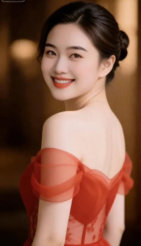 上联：凝眸醺颊红如醉，下联：眼含秋水碧繁星。