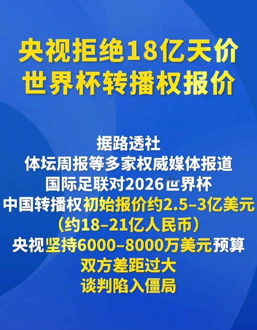 央视肯定会买世界杯转播权，理由很简单，赚钱跟钱过不去？看似天价，其实值这个钱！中
