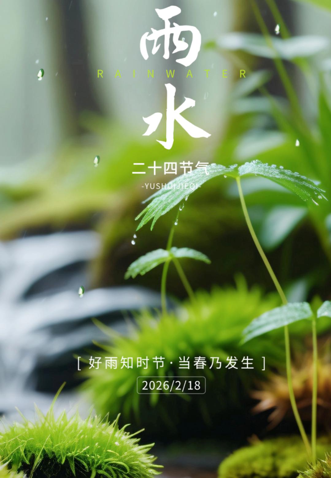 💦💦💦今日雨水今天是2026年2月18日，丙午年农历正月初二，星期三，我