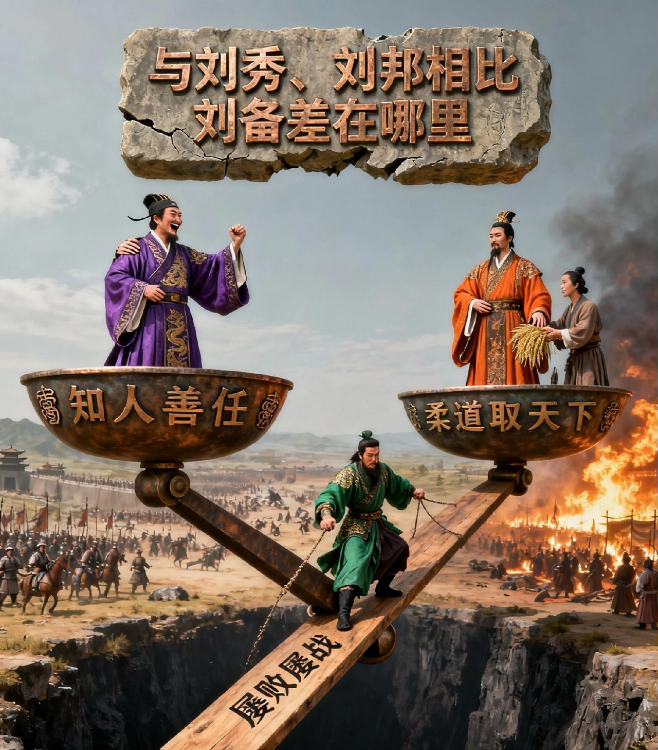 同样姓刘,刘邦开大汉、刘秀复汉室,刘备为啥卡在益州?他差在哪里?长江夷陵的火光