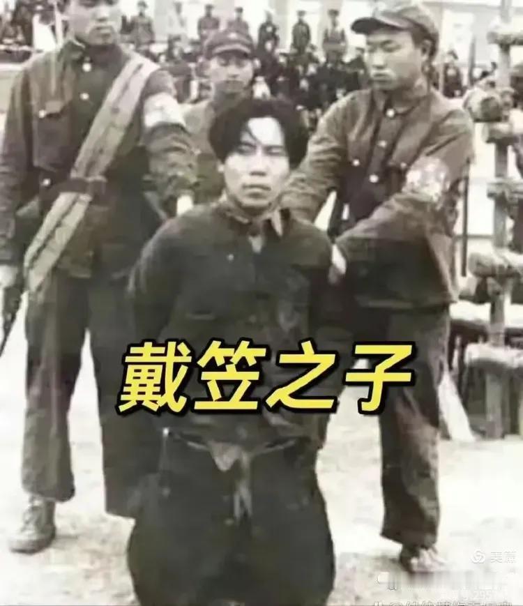 1951年1月，戴笠的儿子戴善武被五花大绑，跪在地上即将被执行死刑。被枪毙的时候