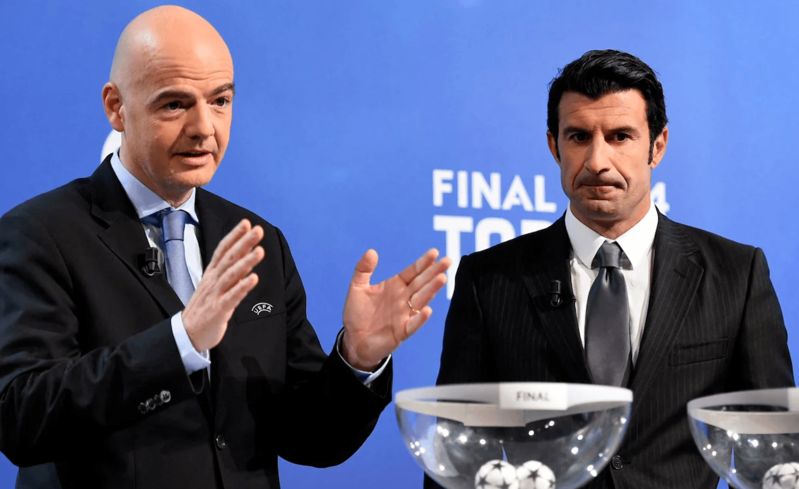 菲戈让因凡蒂诺辞职称其卑鄙;此前曾支持后者参选FIFA主席
