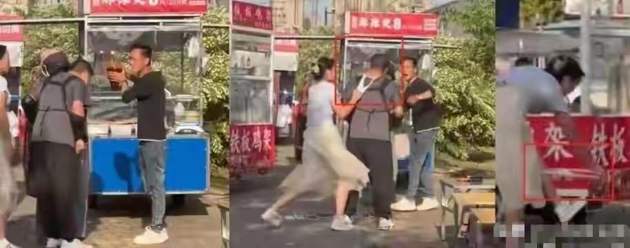 内裤套头女子一夜成名，安徽也因她备受瞩目两位摊主为了地盘互不相让，最终纠缠在一