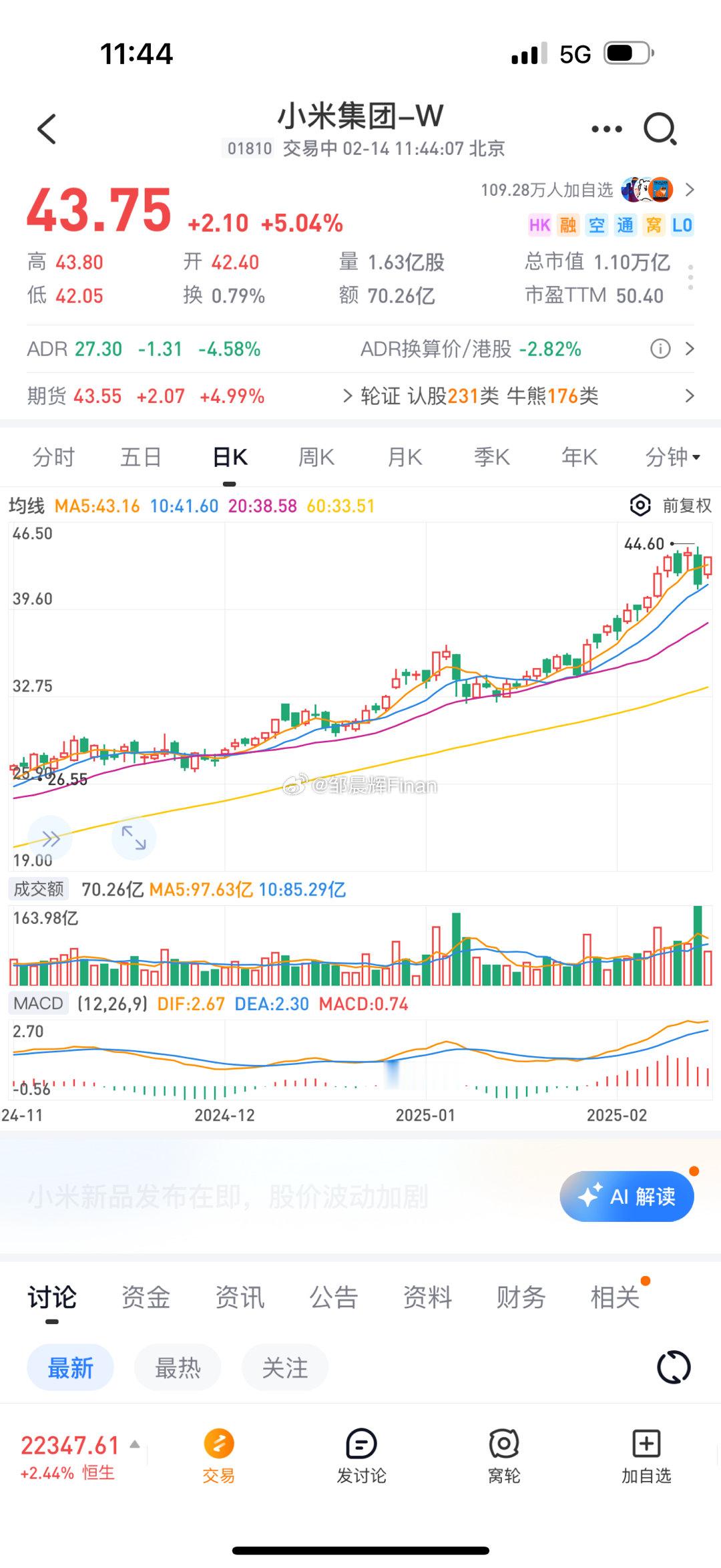 小米市值要达到4万亿，需要具备下列五个条件目前小米市值约为1.05万亿港元，若要