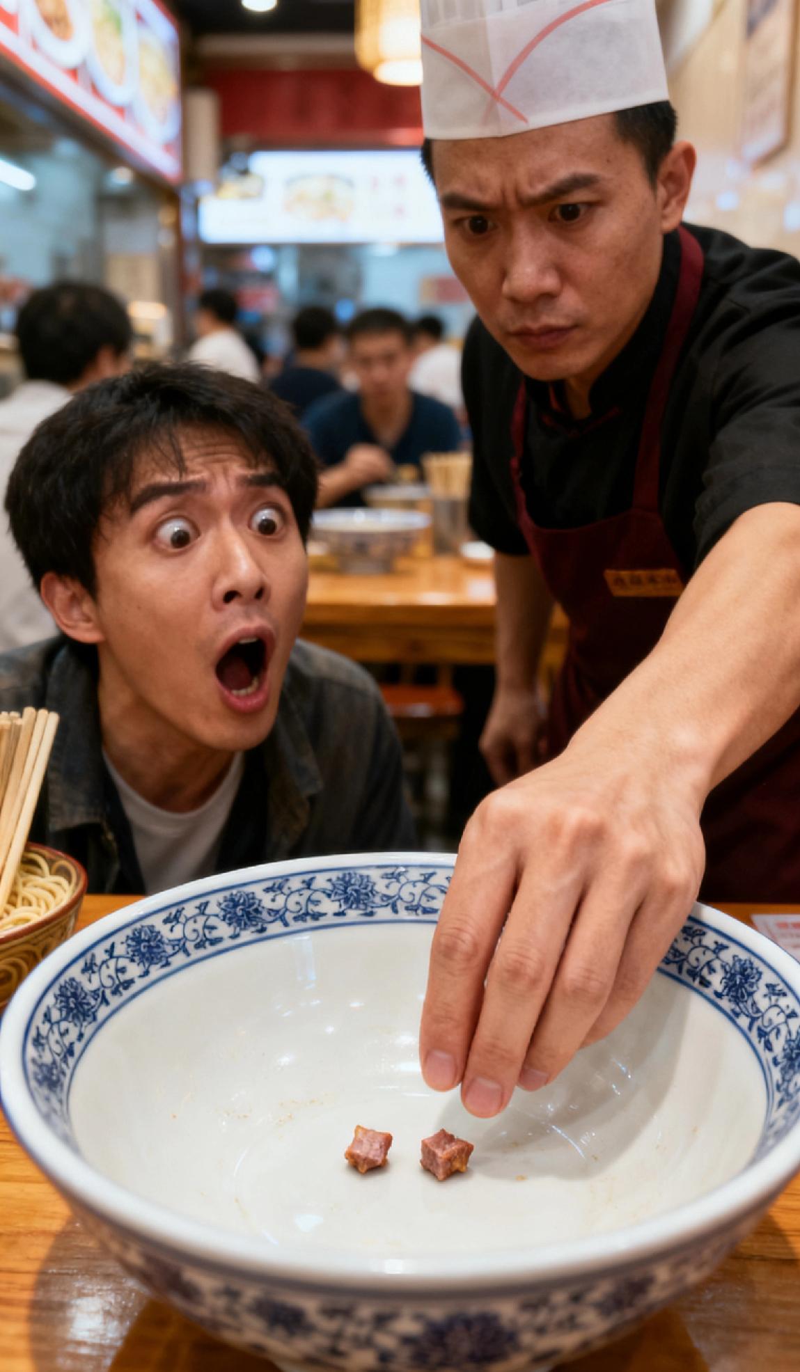 15元牛肉面翻出2粒肉丁，店员：“煮碎了”！网友：这是“肉味添加剂”？新疆