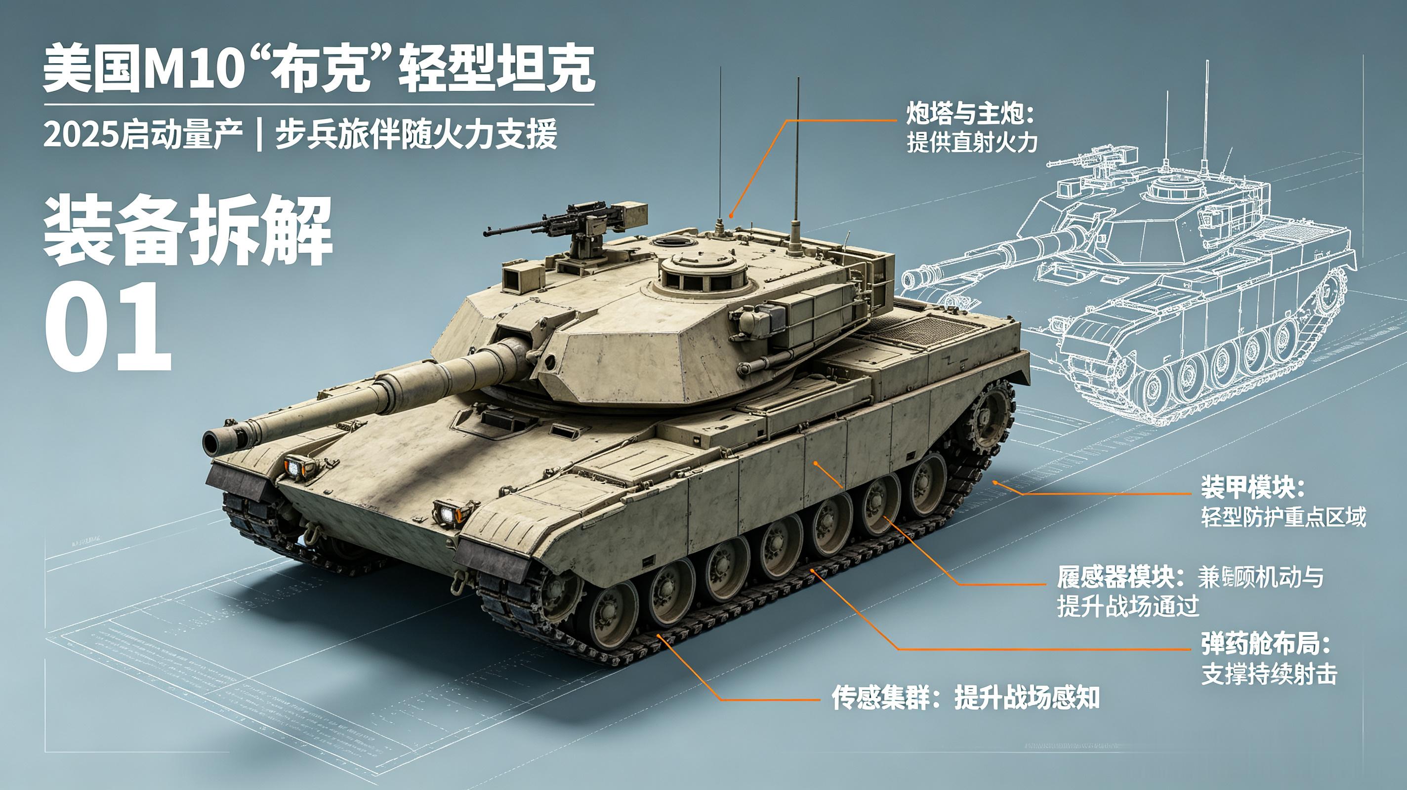 M10“布克”轻型坦克：美军新一代步兵伴随火力平台2025年M10“布克”正式启