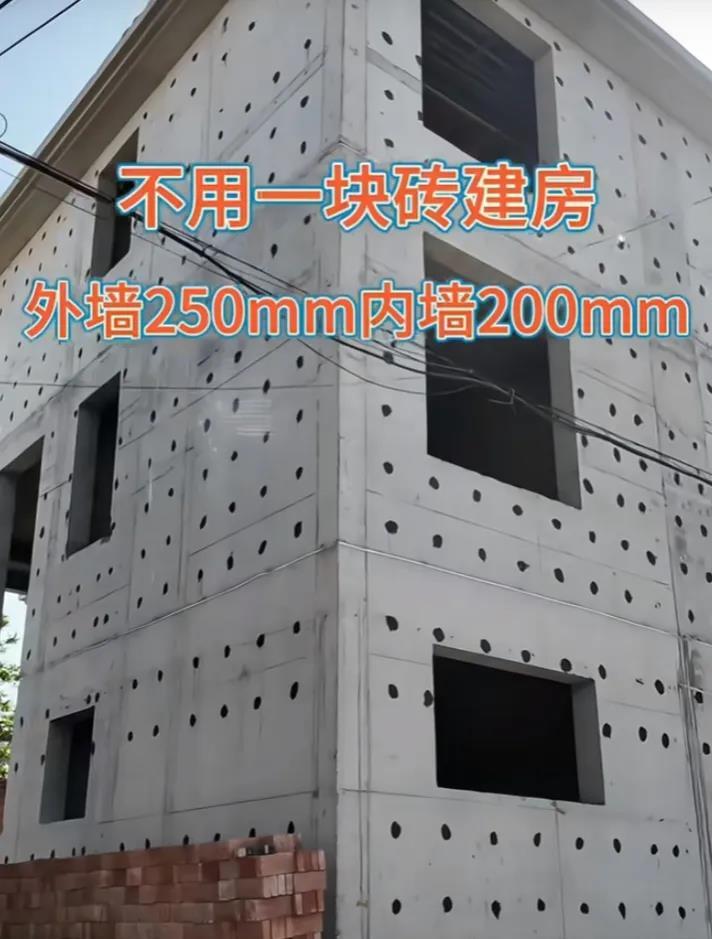 全现浇剪墙结构，不用一块砖建房。