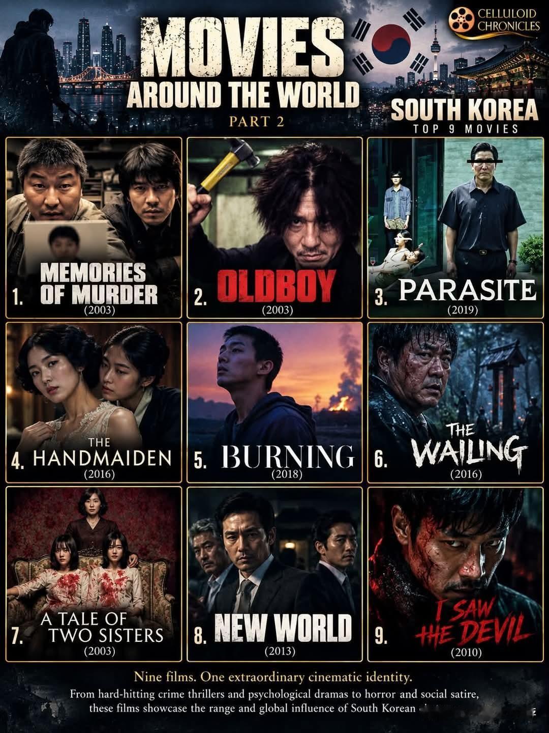 🇰🇷韩国—9部顶尖佳作1. 🎬《杀人回忆》(2003)2. 