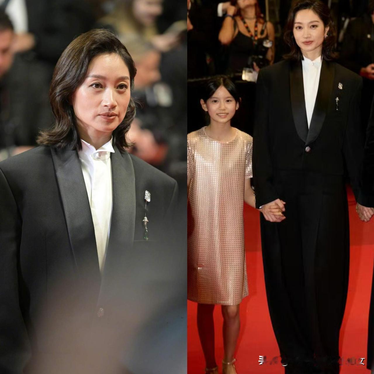 43岁沈佳妮亮相戛纳，穿不合身西装面相都变了！提起“沈佳妮”这个名字，可能大家