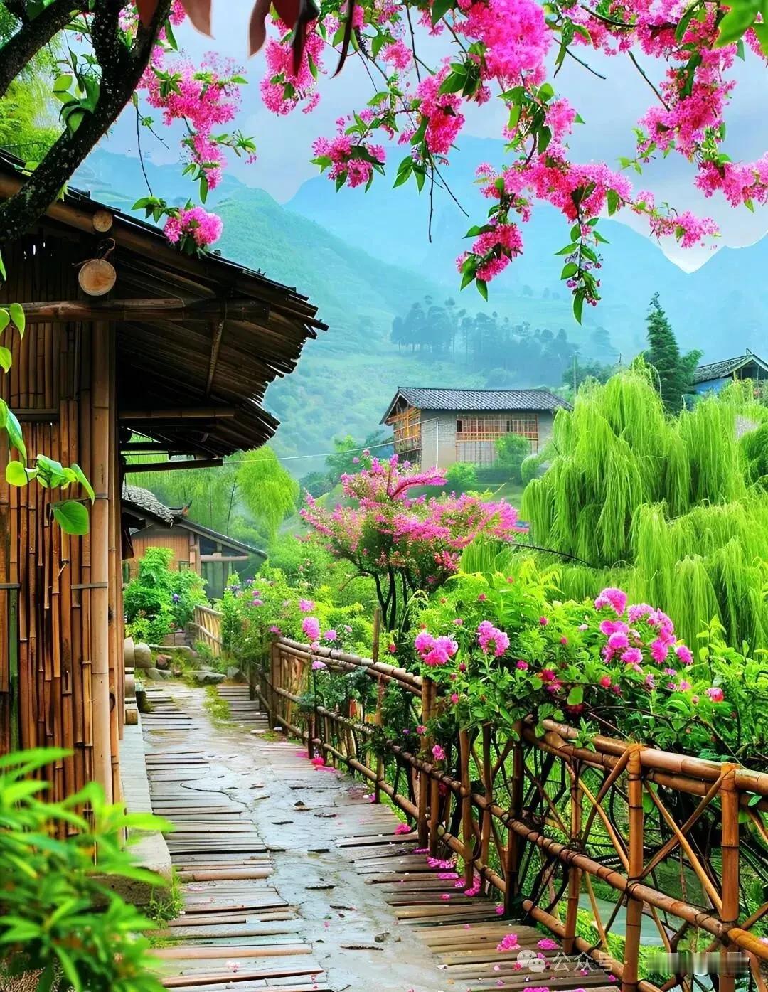 上联:春风撩人山色美下联:细雨润物花气香横批:风光无限