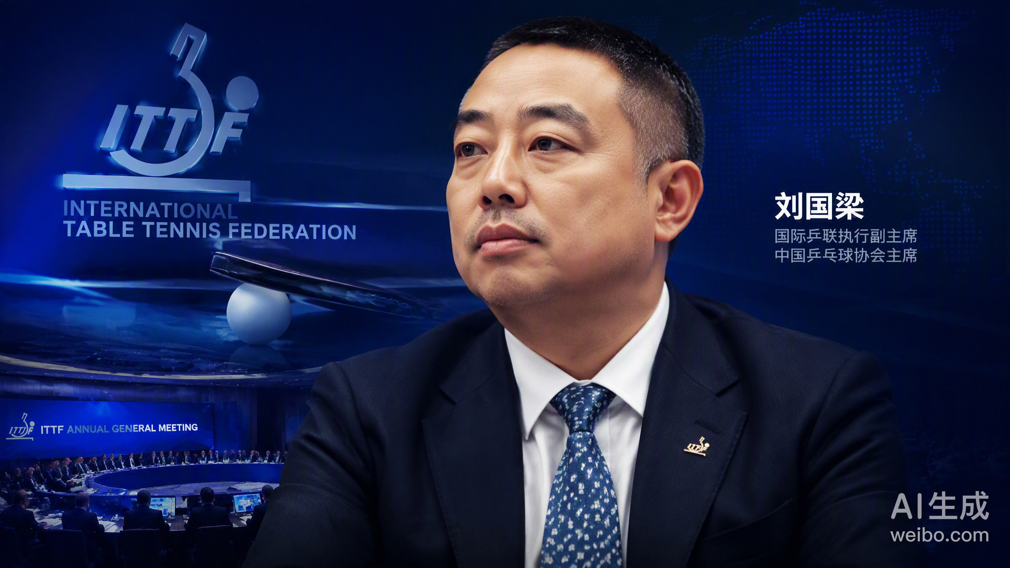 刘国梁又出现在国际乒联会议上了，这次身份不太一样🤔之前他还是WTT董事会主席、