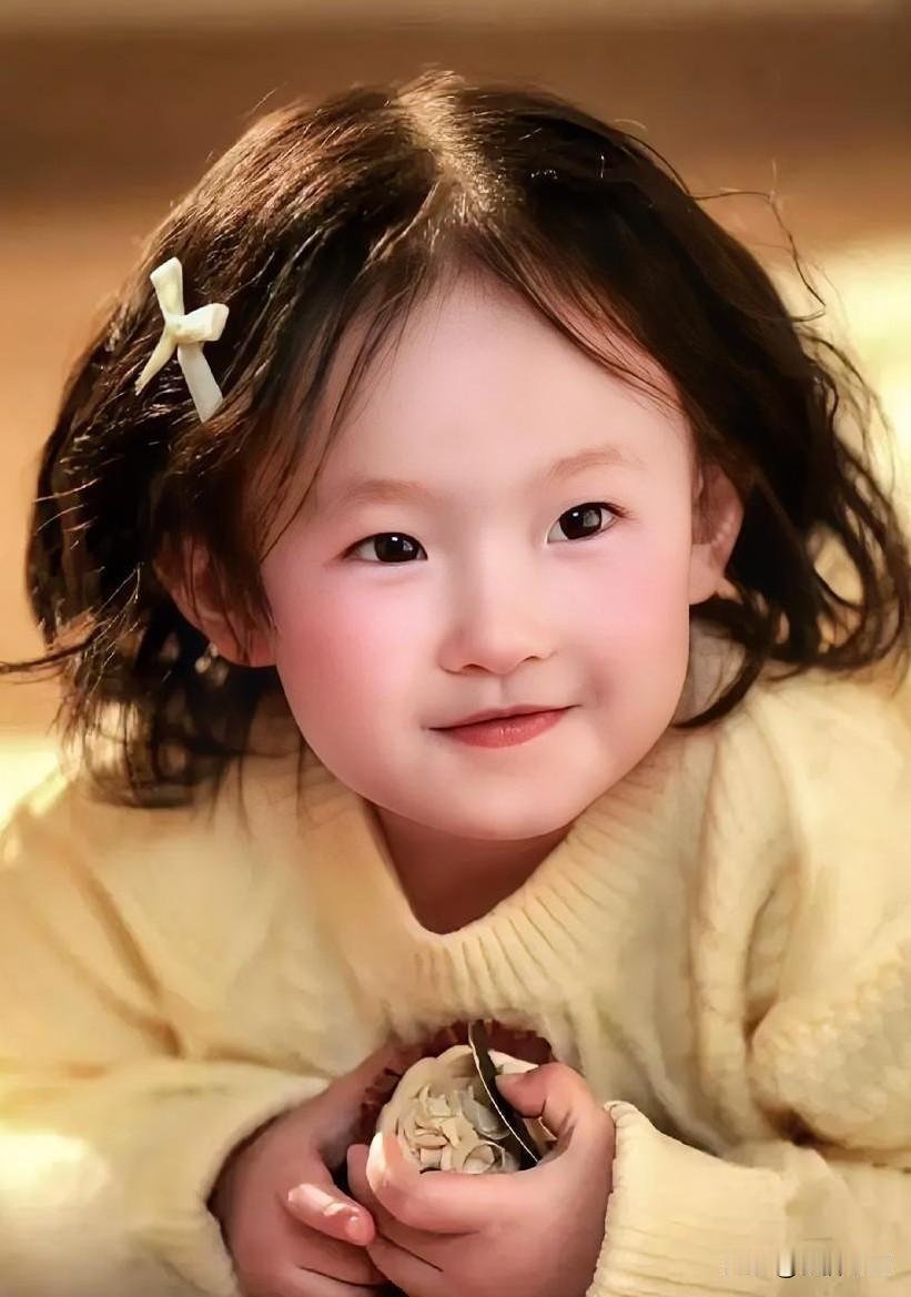 闪闪这孩子情商高，也很机灵！下巴这块儿和撕葱很像，整个人的状态也跟爸爸像，眼睛啥