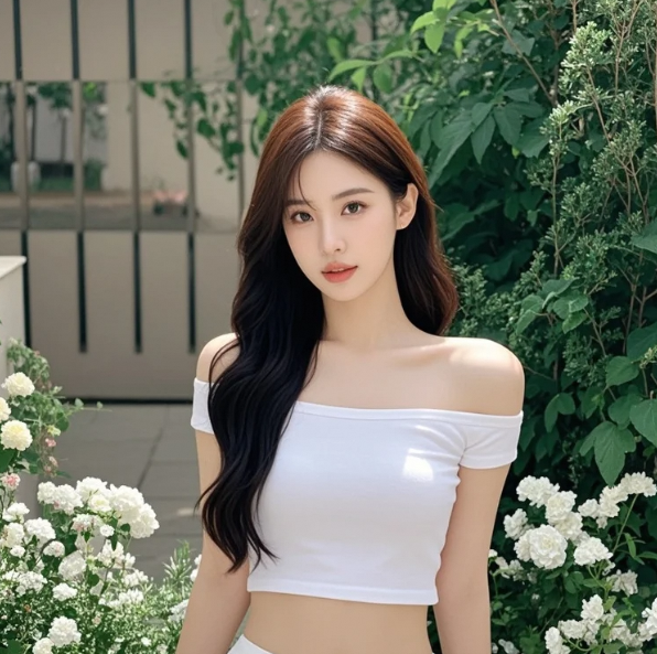 漫步花园，邂逅一位仙女般的她