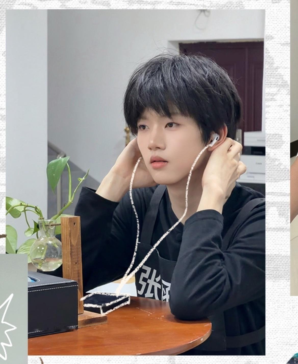 张函瑞戴耳机侧颜张函瑞突围2生活碎片送达戴耳机听歌的治愈少年🎧优越下颌线这侧