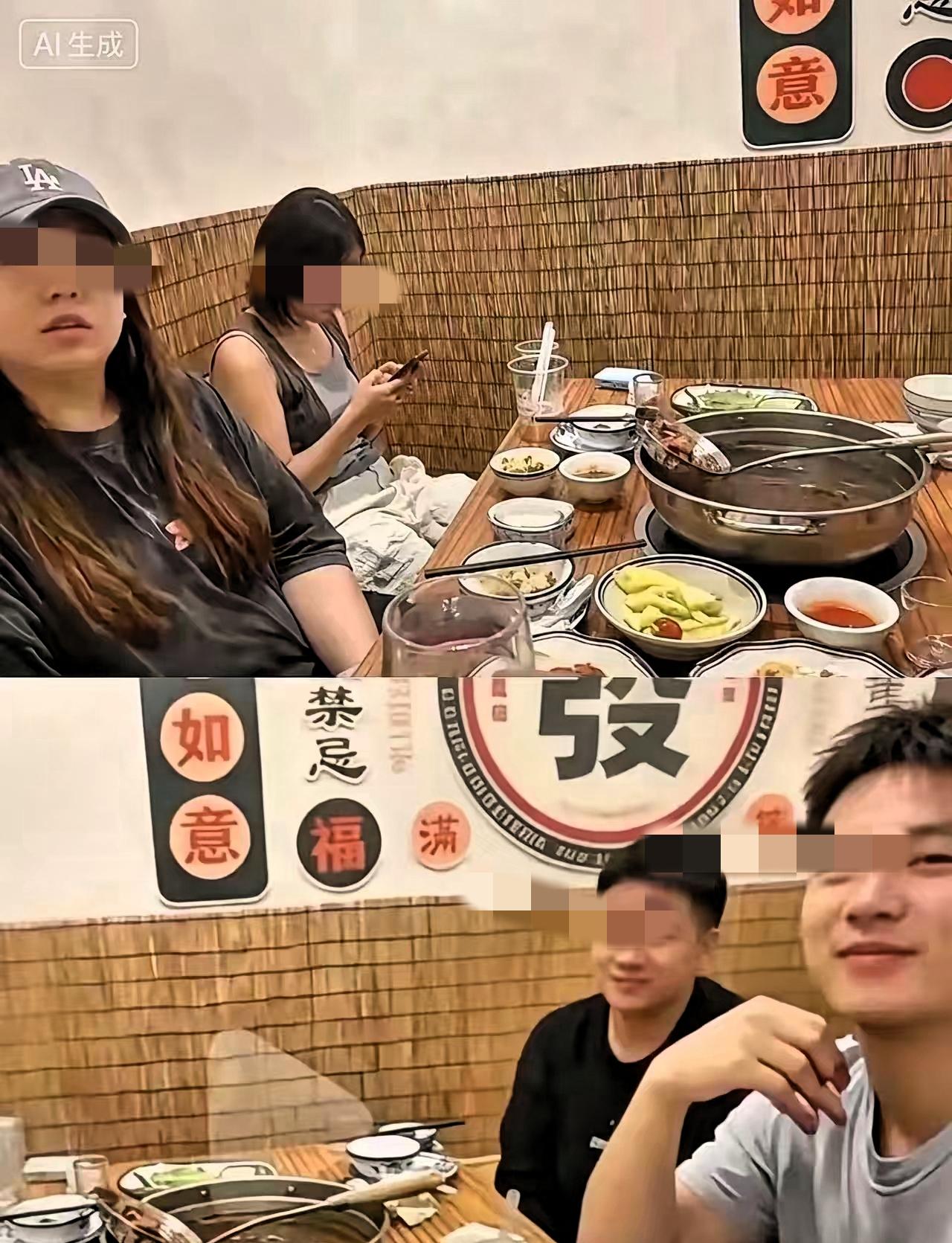 事情原委：四人抱团吃霸王餐潮汕一家牛肉火锅店接待四位顾客，四人用餐完毕，整桌