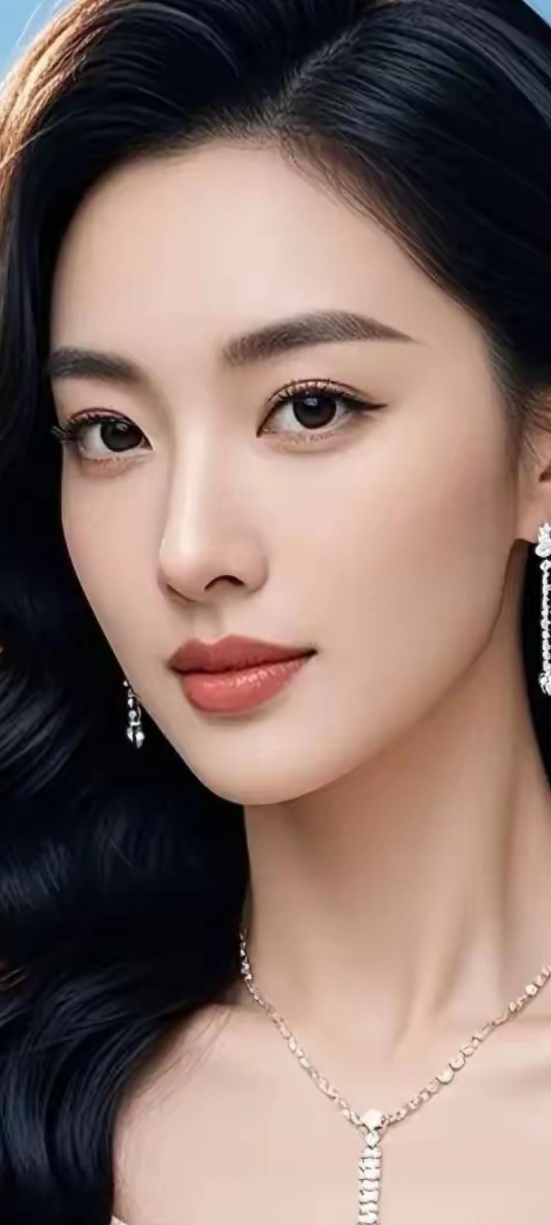 优雅气质，闪耀耳环，精致项链，完美妆容，女神范儿十足！💄✨👗