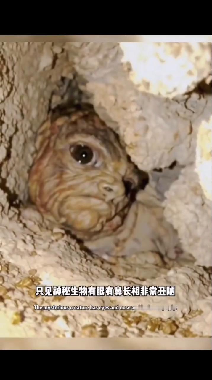 抓捕神秘生物。注意看，村民在洞穴里发现神秘生物，他用电筒照射仔细的打量了起来。