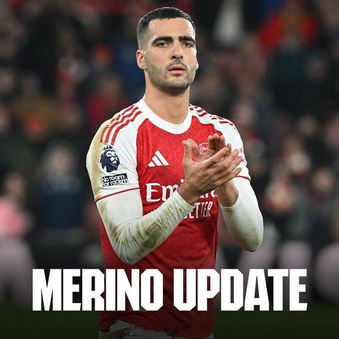 梅里诺骨折重伤阿森纳阿森纳官方宣布，在对阵曼联的比赛中受伤的西班牙中场梅里诺，