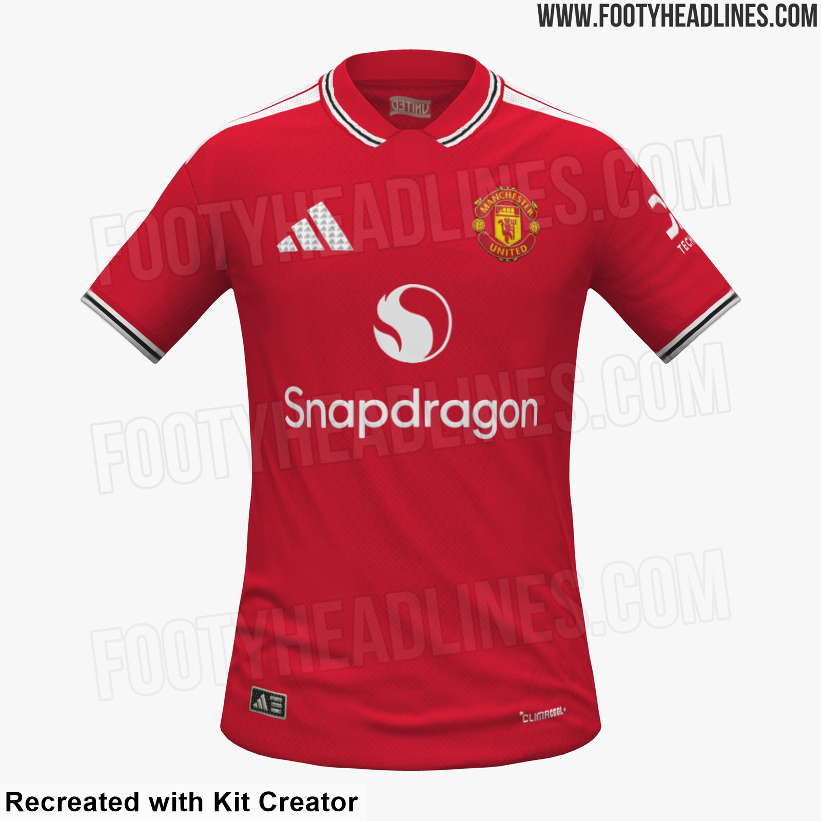 FootyHeadlines🔙曼联26-27赛季主场球衣的主要亮点是条纹