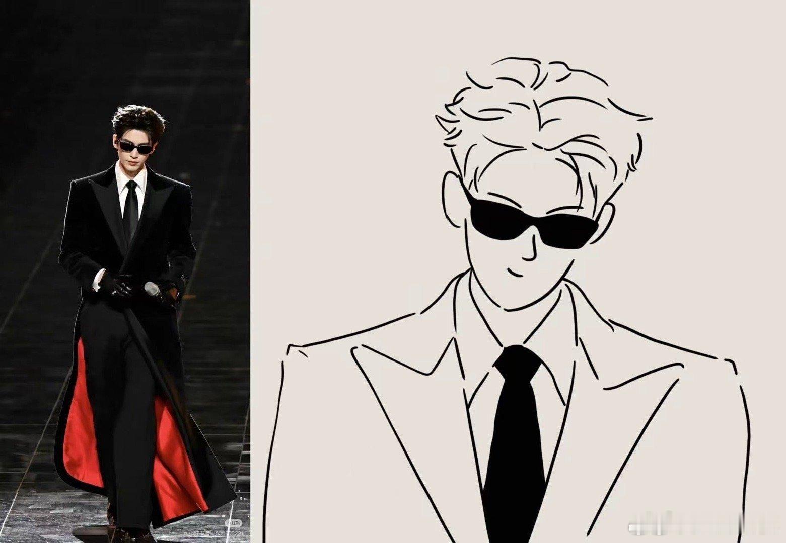 张凌赫宋威龙都要来微博之夜微博之夜官宣里发现了张凌赫宋威龙的简笔画像！！一张帅