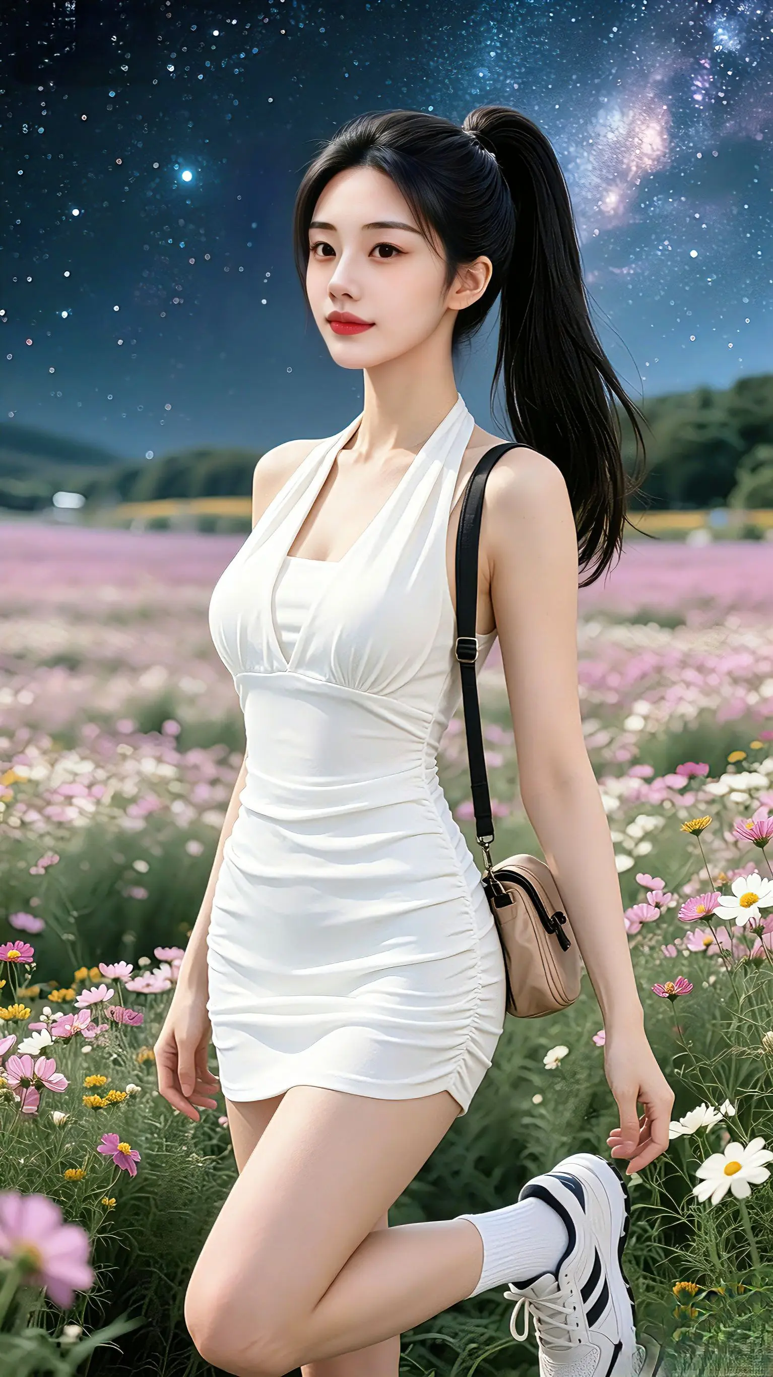  晚风轻踩着云朵，花海藏着银河。 我在人间，偷了一整个浪漫的黄昏✨