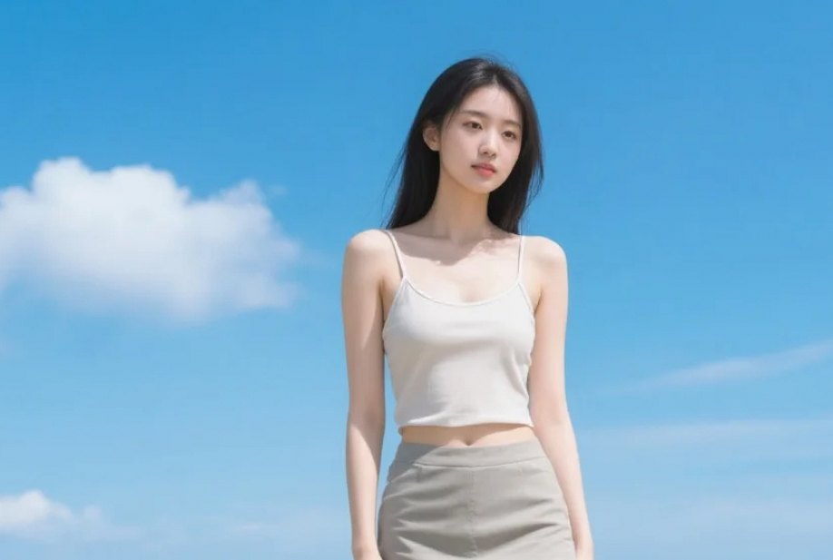 在沙滩上留下最美的足迹，她与夏天有个约会
