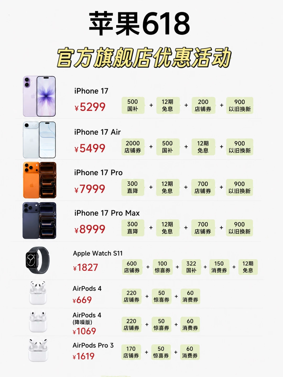 官旗618力度是这样子的