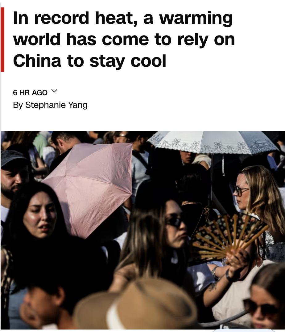 美媒：在创纪录的高温下，美国和欧洲不得不依赖中国制造的空调来降温。欧洲空调普