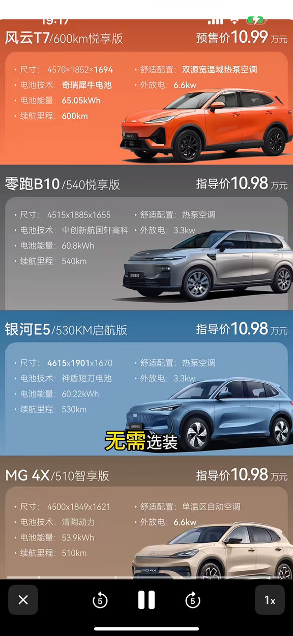 4款10万级家用纯电SUV｜对标，你怎么选