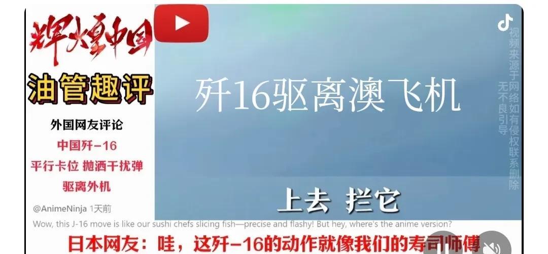 歼-16撒箔条干扰弹，拦截澳大利亚军机画面被公开，油管上各国网友给出高度评价，有