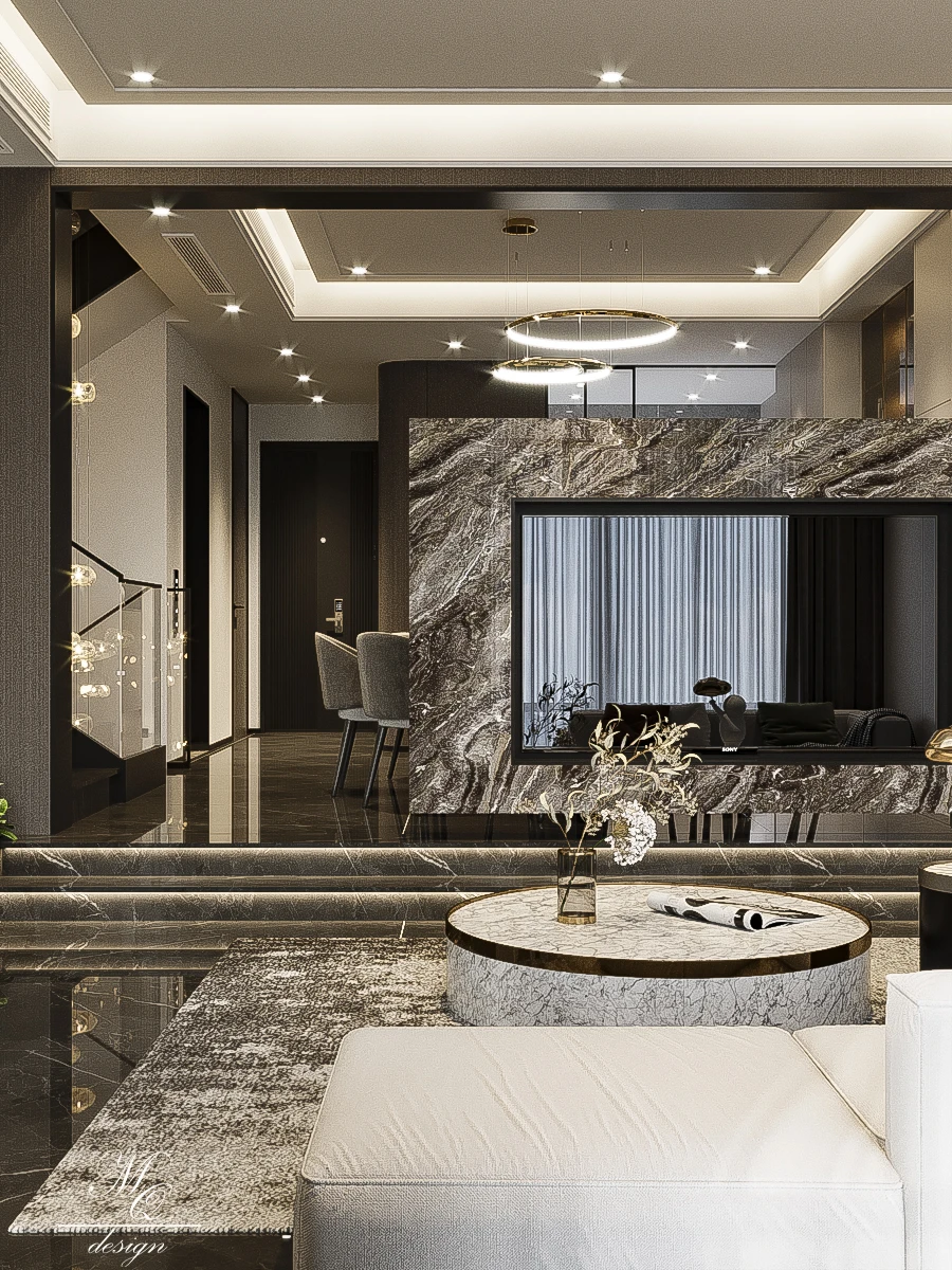 被这现代简约风硬控了！🏠 悬浮电视背景墙